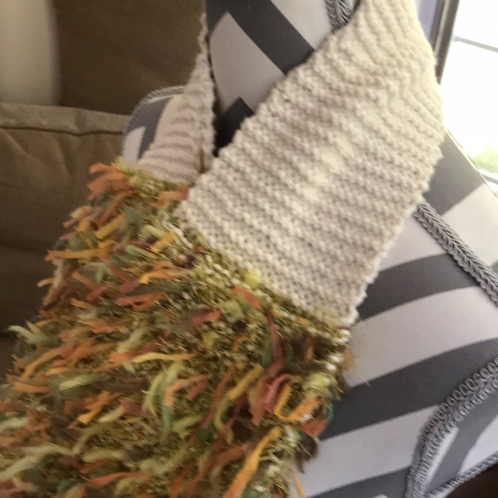 Unique scarf 42” long solid neutral color